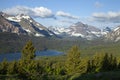 Mountains above Lower Two Medicine Lake near Glacier National Park in Montana Royalty Free Stock Photo