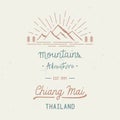 Mountains Adventure with Chiang Mai hand lettering