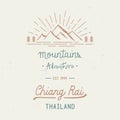 Mountains Adventure with Chiang Rai hand lettering