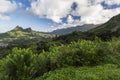 Mountains Along the Pali Highway at Nuuanu Pali State Park Oahu Royalty Free Stock Photo