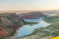 Mountains along the shores of the Flaming Gorge Reservoir Royalty Free Stock Photo