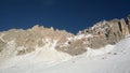 Mountains in Alps in Italy durring sunny day durring skiing Royalty Free Stock Photo