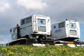 Mountains ambulances upon mountain tops near Avoriaz, France Royalty Free Stock Photo