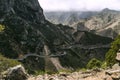 The mountains of the area around Vallehermoso on La Gomera, Spain Royalty Free Stock Photo