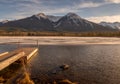 Mountains in the back ground. Vermillion Lakes, Banff National Park, Alberta, Canada Royalty Free Stock Photo