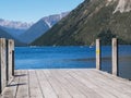 Mountains backdrop to sunny day on Lake Roto-iti Royalty Free Stock Photo
