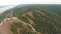 Mountains in the background of the Volga river