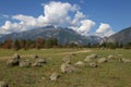 The mountains of the Barguzin mountains, this valley of the Barguzin river Royalty Free Stock Photo