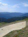 mountains beautiful view trees observation deck height