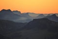 Mountains in the Bernese Oberland at sunset. View from Mount Niesen, Switzerland.