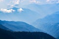 Mountains in blue tone with clouds, travel in India, Himalayas Range, landscape image