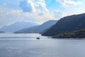 Mountains and the boat from icmeler in Marmaris Royalty Free Stock Photo