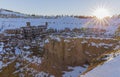 Winter, snow in the Bryce - mountains in the background