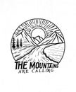 The mountains are calling summer adventure t shirt design Royalty Free Stock Photo