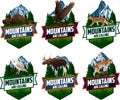 The Mountains Are Calling. vector Outdoor Adventure Inspiring Motivation Emblem logo illustration with barn owl, family of brown z