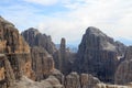 Mountains Campanile Basso and Cima Brenta Alta in Brenta Dolomites, Italy