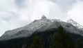 Mountains in canton Uri Switzerland covered with fresh snow in autumn 2020