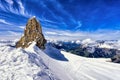 Mountains and cliff with snow,ski area,Titlis mountain,switzerland Royalty Free Stock Photo