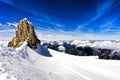 Mountains and cliff with snow,ski area,Titlis mountain,switzerland Royalty Free Stock Photo