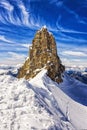 Mountains and cliff with snow,ski area,Titlis mountain,switzerland Royalty Free Stock Photo