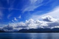 Mountains and cloud streaks