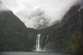 Mountains in the clouds above Stirling Falls