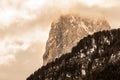 Mountains with clouds and bad weather. Rocky Mountain Royalty Free Stock Photo