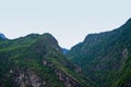 Mountains and clouds in the blue sky in Shangri-La Royalty Free Stock Photo