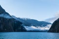 Mountains and clouds at Milford Sound, New Zealand Royalty Free Stock Photo