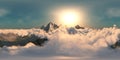 Mountains and clouds, HDRI, environment map cloudy landscape