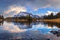 Mountains And Clouds Reflecting On Cascade Ponds Royalty Free Stock Photo