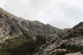 Mountains with clouds in the Restonica valley in Corsica Royalty Free Stock Photo