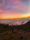 Mountains, clouds, sky, sunset, aesthetic ,sea of clouds Royalty Free Stock Photo