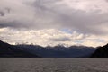 Mountains and clouds before sunset at Lake Como Royalty Free Stock Photo