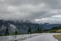 Mountains cloudy road in scandinavia nature travel