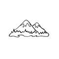 Mountains contour hand drawing