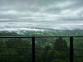 Mountains covered in clouds.