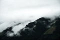 Mountains covered in clouds