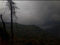 Mountains covered with clouds in rainy in the evening