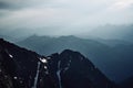 Mountains and snow peaks of Chamonix