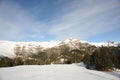 Mountains covered with snow and overgrown with spruce - The Principality of Andorra, Pyrenees, Europe. Royalty Free Stock Photo