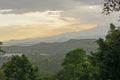 Mountains and Crater Lakes at Sunset