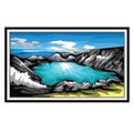 Mountains and Craters Ijen Indonesia, Vector Art Royalty Free Stock Photo