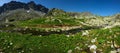 Mountains creek panorama Royalty Free Stock Photo