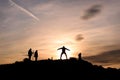 Mountains dawn sky clouds silhouette Royalty Free Stock Photo