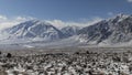 Winter, snow in the valley - mountains in the background