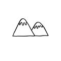 Mountains doodle icon