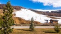 Mountains in early spring, slopes and pistes with ski lifts, Livigno village, Italy, Alps Royalty Free Stock Photo