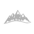 Mountains emblem on a white background, vector illustration