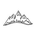 Mountains emblem on a white background, vector illustration